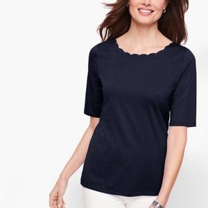 4/$20 Talbots navy tee, size small